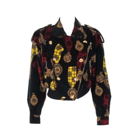 Escada Jackets & Blazers - Rare ESCADA Vintage Clock Print Bomber Sz 6